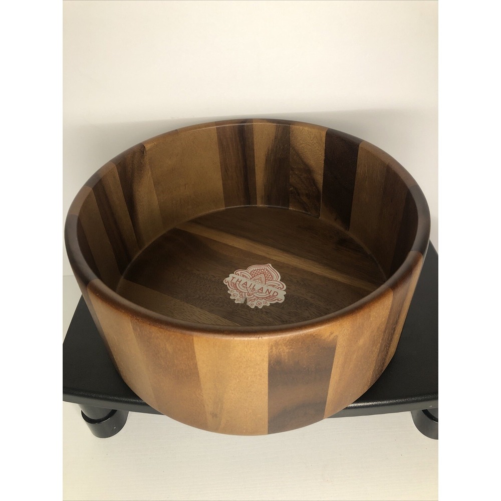 Handcrafted Wood Bowl 11" – Made in Thailand for Salad, Cereal,‎ or Serve